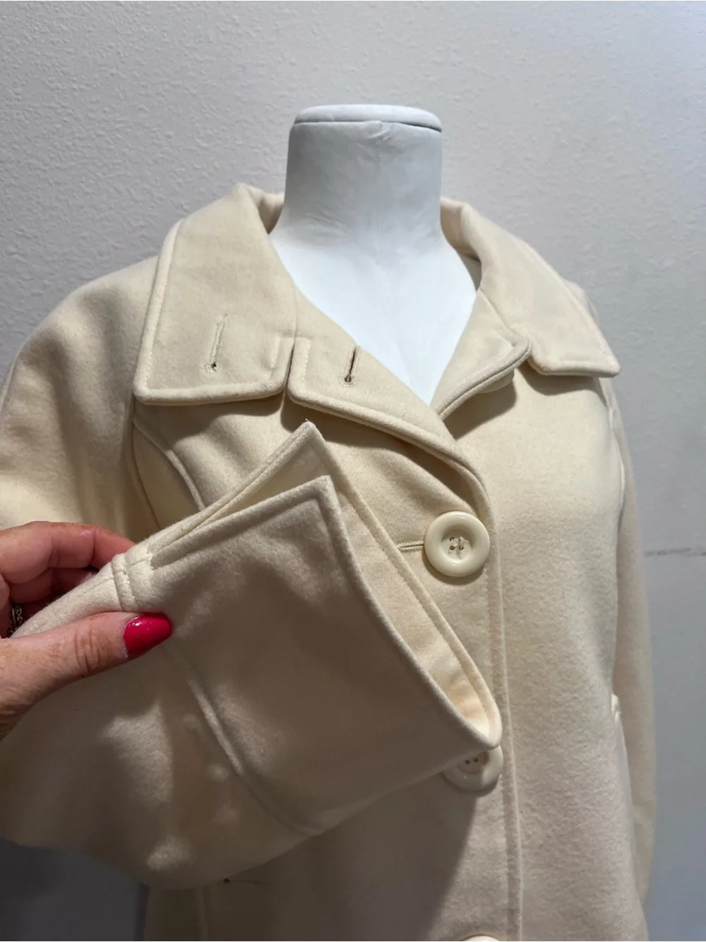 Vintage Forever Creme Wool Pea Coat